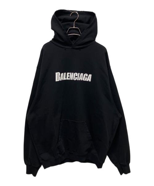 BALENCIAGA（バレンシアガ）BALENCIAGA (バレンシアガ) デストロイ加工ロゴパーカー 723361 ブラック サイズ:Sの古着・服飾アイテム