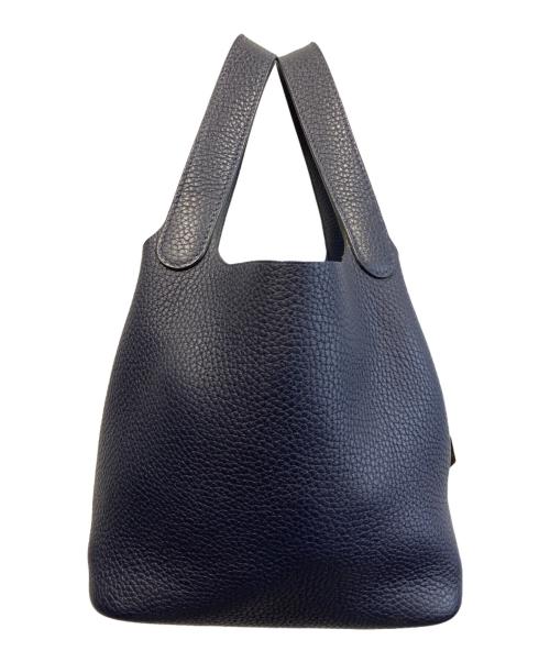 HERMES（エルメス）HERMES (エルメス) ピコタンロックPM/X刻印/トリヨンクレマンス/シルバー金具/ハンドバッグ ブルーニュイ サイズ:PMの古着・服飾アイテム