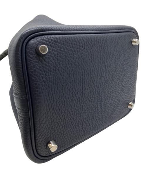 HERMES（エルメス）HERMES (エルメス) ピコタンロックPM/X刻印/トリヨンクレマンス/シルバー金具/ハンドバッグ ブルーニュイ サイズ:PMの古着・服飾アイテム