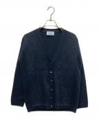 PRADAプラダ）の古着「フラワーレースカーディガン」｜ネイビー