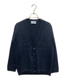 PRADA（プラダ）の古着「フラワーレースカーディガン」｜ネイビー