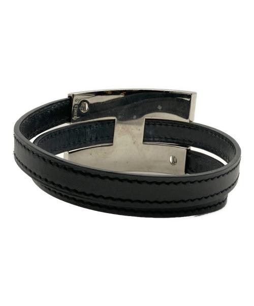 HERMES（エルメス）HERMES (エルメス) プスプス レザーブレスレット ブラックの古着・服飾アイテム