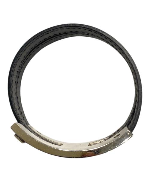 HERMES（エルメス）HERMES (エルメス) プスプス レザーブレスレット ブラックの古着・服飾アイテム