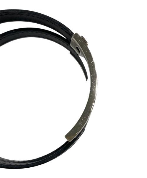 HERMES（エルメス）HERMES (エルメス) プスプス レザーブレスレット ブラックの古着・服飾アイテム