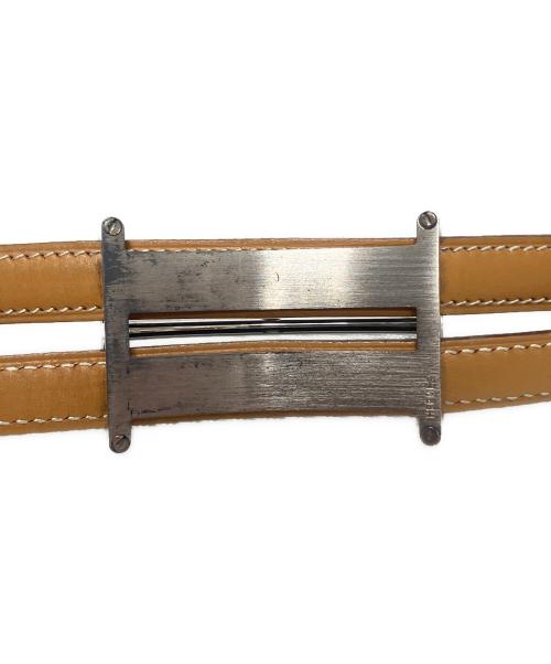 HERMES（エルメス）HERMES (エルメス) Hダンクル レザーベルト/□G刻印:2003年/シルバー金具/SZE 75 ブラック サイズ:75の古着・服飾アイテム