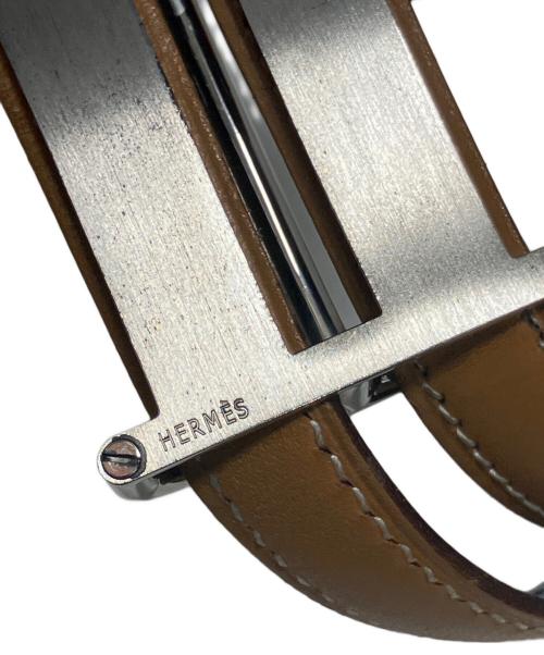 HERMES（エルメス）HERMES (エルメス) Hダンクル レザーベルト/□G刻印:2003年/シルバー金具/SZE 75 ブラック サイズ:75の古着・服飾アイテム