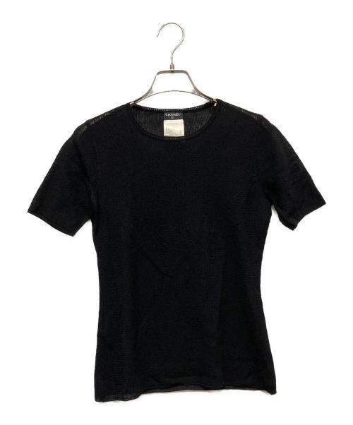 CHANEL（シャネル）CHANEL (シャネル) メッシュロゴカットソー ブラック サイズ:38の古着・服飾アイテム
