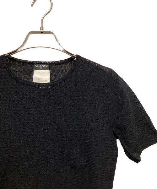 CHANEL（シャネル）CHANEL (シャネル) メッシュロゴカットソー ブラック サイズ:38の古着・服飾アイテム