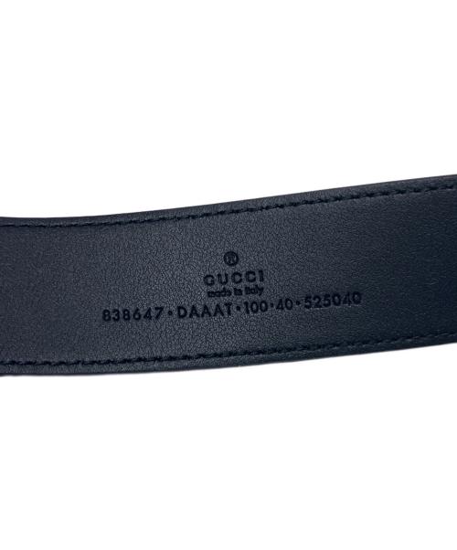 GUCCI（グッチ）GUCCI (グッチ) ウェブディテール バックル ベルト ネイビー サイズ:100の古着・服飾アイテム