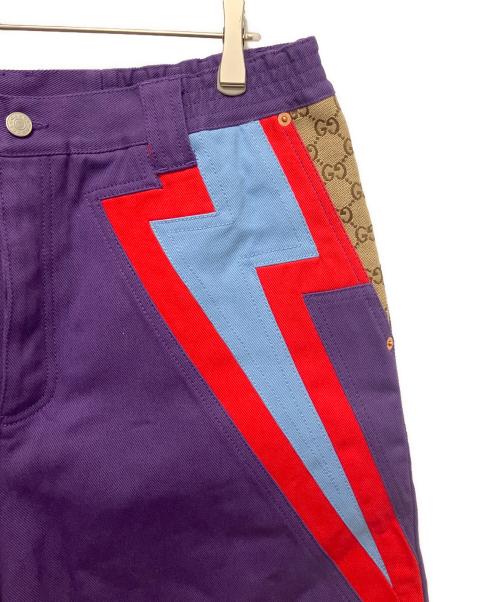 GUCCI（グッチ）GUCCI (グッチ) サイドデザイン ワイドパンツ パープル サイズ:50の古着・服飾アイテム