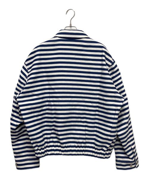 GUCCI（グッチ）GUCCI (グッチ) GGコットンジャガード ボーダージップ ジャケット ホワイト サイズ:50の古着・服飾アイテム