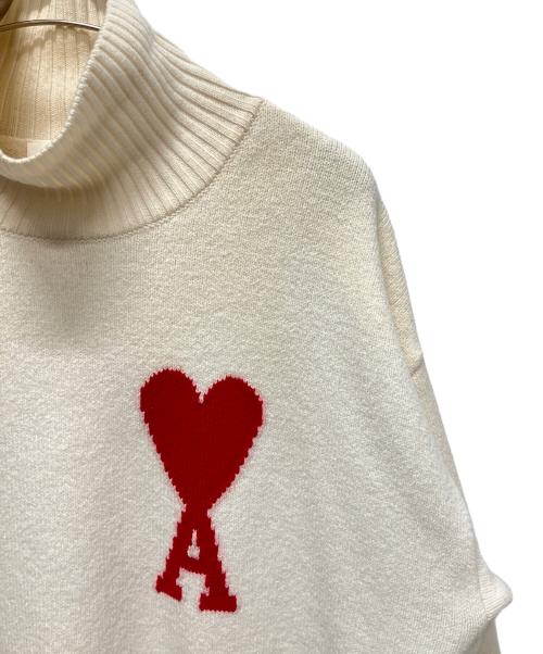AMI Alexandre Mattiussi（アミアレクサンドルマテュッシ）AMI Alexandre Mattiussi (アミアレクサンドルマテュッシ) Ami De Coeur ファネルネック セーター アイボリー サイズ:Lの古着・服飾アイテム