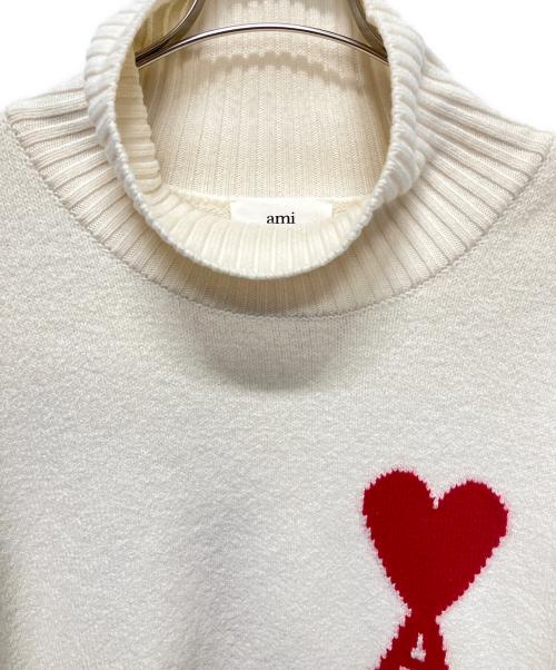 AMI Alexandre Mattiussi（アミアレクサンドルマテュッシ）AMI Alexandre Mattiussi (アミアレクサンドルマテュッシ) Ami De Coeur ファネルネック セーター アイボリー サイズ:Lの古着・服飾アイテム
