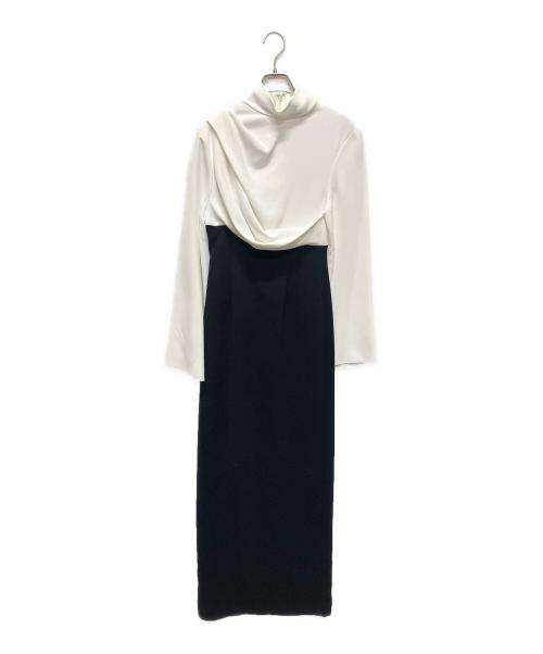 Solace（ソレイス）Solace (ソレイス) LIA MAXI DRESS/モックネックオーバーワンピース ブラック×ホワイト サイズ:34の古着・服飾アイテム