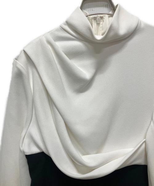 Solace（ソレイス）Solace (ソレイス) LIA MAXI DRESS/モックネックオーバーワンピース ブラック×ホワイト サイズ:34の古着・服飾アイテム