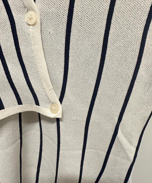 DAWEI（ダウェイ）DAWEI (ダウェイ) ストライプニットカーディガンワンピース ホワイト×ネイビー サイズ:34の古着・服飾アイテム