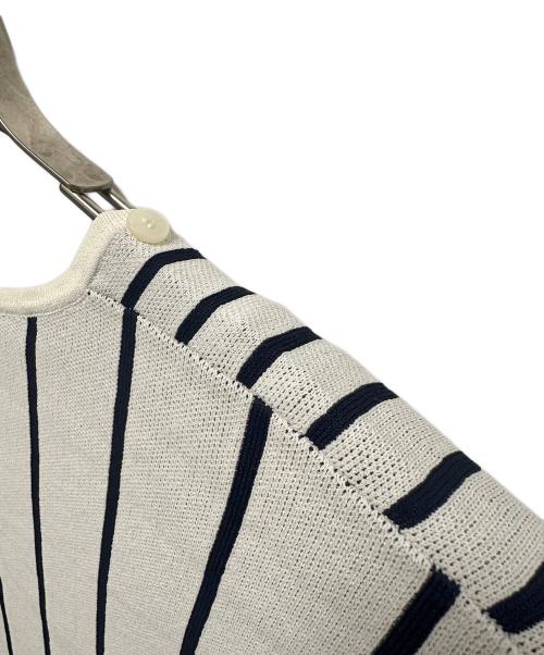 DAWEI（ダウェイ）DAWEI (ダウェイ) ストライプニットカーディガンワンピース ホワイト×ネイビー サイズ:34の古着・服飾アイテム