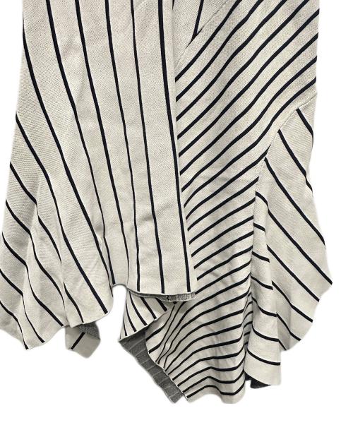 DAWEI（ダウェイ）DAWEI (ダウェイ) ストライプニットカーディガンワンピース ホワイト×ネイビー サイズ:34の古着・服飾アイテム