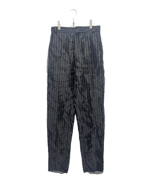 Y. PROJECT（ワイプロジェクト）Y. PROJECT (ワイプロジェクト) ストライプ ファブリックスラックスパンツ ブラック サイズ:36の古着・服飾アイテム