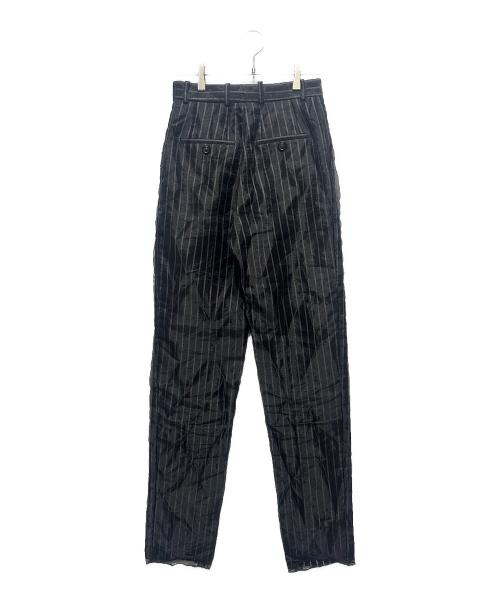 Y. PROJECT（ワイプロジェクト）Y. PROJECT (ワイプロジェクト) ストライプ ファブリックスラックスパンツ ブラック サイズ:36の古着・服飾アイテム