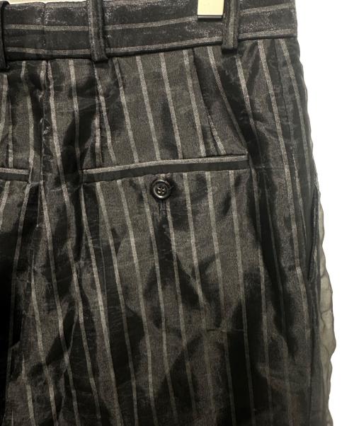 Y. PROJECT（ワイプロジェクト）Y. PROJECT (ワイプロジェクト) ストライプ ファブリックスラックスパンツ ブラック サイズ:36の古着・服飾アイテム