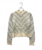 Y. PROJECTワイプロジェクト）の古着「モヘア Vデザインクルーネックニット」｜ホワイト