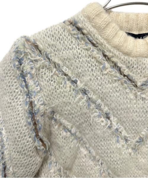 Y. PROJECT（ワイプロジェクト）Y. PROJECT (ワイプロジェクト) モヘア Vデザインクルーネックニット ホワイト サイズ:36の古着・服飾アイテム