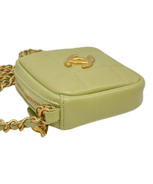 CHANEL（シャネル）CHANEL (シャネル) チェーンショルダーポーチ　ラムスキン　AS2201 ライトグリーンの古着・服飾アイテム