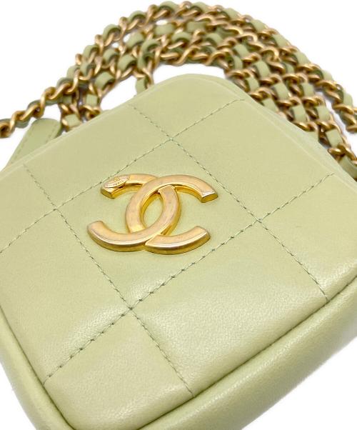CHANEL（シャネル）CHANEL (シャネル) チェーンショルダーポーチ　ラムスキン　AS2201 ライトグリーンの古着・服飾アイテム