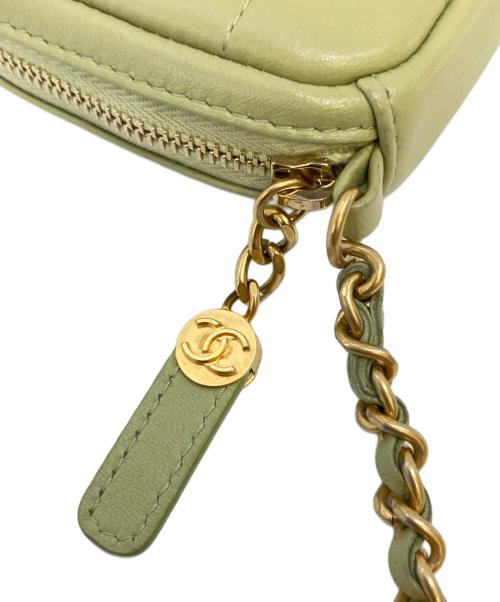 CHANEL（シャネル）CHANEL (シャネル) チェーンショルダーポーチ　ラムスキン　AS2201 ライトグリーンの古着・服飾アイテム