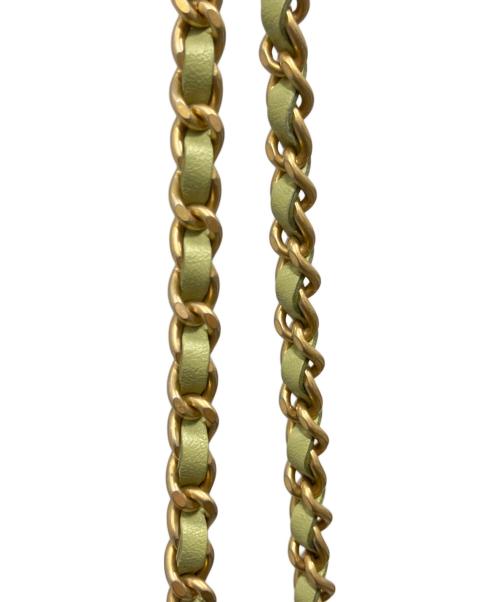 CHANEL（シャネル）CHANEL (シャネル) チェーンショルダーポーチ　ラムスキン　AS2201 ライトグリーンの古着・服飾アイテム