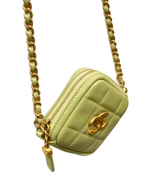 CHANEL（シャネル）CHANEL (シャネル) チェーンショルダーポーチ　ラムスキン　AS2201 ライトグリーンの古着・服飾アイテム