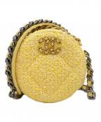 CHANELシャネル）の古着「ココマーク ツイードショルダーポーチ」｜イエロー