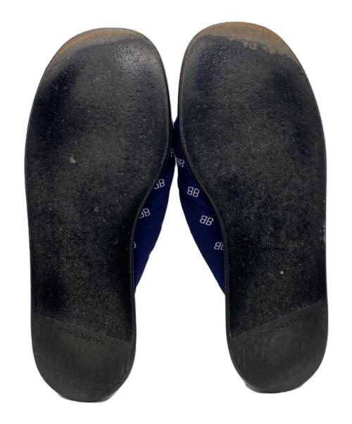 BALENCIAGA（バレンシアガ）BALENCIAGA (バレンシアガ) ロゴプリントサンダル ネイビー サイズ:36の古着・服飾アイテム