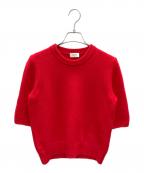 CELINEセリーヌ）の古着「カシミア半袖ニット/リブニット」｜レッド