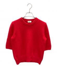 CELINE（セリーヌ）の古着「カシミア半袖ニット/リブニット」｜レッド