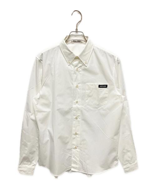 MIU MIU（ミュウミュウ）MIU MIU (ミュウミュウ) コットンポプリンシャツ ホワイト サイズ:37の古着・服飾アイテム