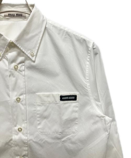 MIU MIU（ミュウミュウ）MIU MIU (ミュウミュウ) コットンポプリンシャツ ホワイト サイズ:37の古着・服飾アイテム