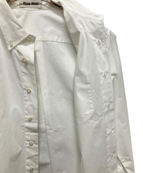 MIU MIU（ミュウミュウ）MIU MIU (ミュウミュウ) コットンポプリンシャツ ホワイト サイズ:37の古着・服飾アイテム