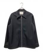 JIL SANDERジルサンダー）の古着「25SS SERGE ZIP UP SHIRT/ステッチデザインシャツ」｜ブラック