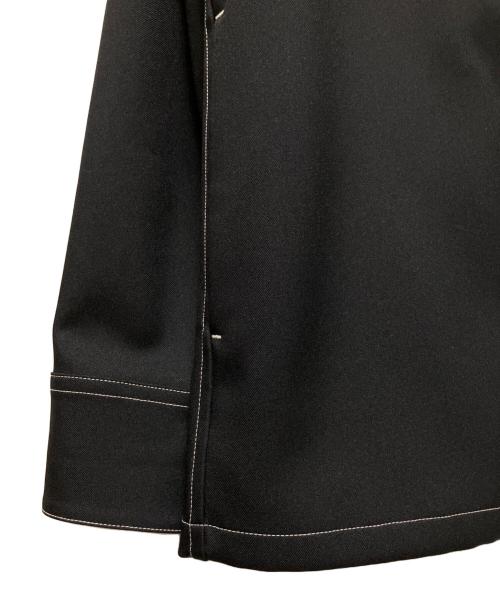 JIL SANDER（ジルサンダー）JIL SANDER (ジルサンダー) 25SS SERGE ZIP UP SHIRT/ステッチデザインシャツ ブラック サイズ:48の古着・服飾アイテム