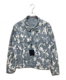LOUIS VUITTON（ルイ ヴィトン）の古着「22AW LVリーフ総柄デニムジャケット」｜ライトブルー