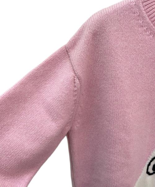 patou（パトゥ）patou (パトゥ) クルーネック刺繍ニット ピンク サイズ:Sの古着・服飾アイテム