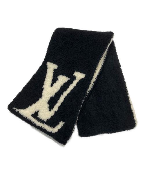 LOUIS VUITTON（ルイ ヴィトン）LOUIS VUITTON (ルイ ヴィトン) ウールマフラーコンフィー　M79399 ホワイト×ブラックの古着・服飾アイテム