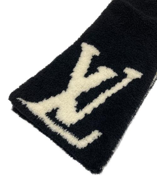 LOUIS VUITTON（ルイ ヴィトン）LOUIS VUITTON (ルイ ヴィトン) ウールマフラーコンフィー　M79399 ホワイト×ブラックの古着・服飾アイテム