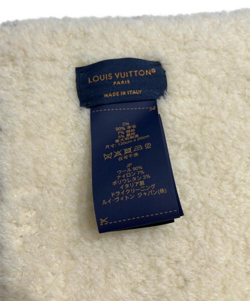 LOUIS VUITTON（ルイ ヴィトン）LOUIS VUITTON (ルイ ヴィトン) ウールマフラーコンフィー　M79399 ホワイト×ブラックの古着・服飾アイテム
