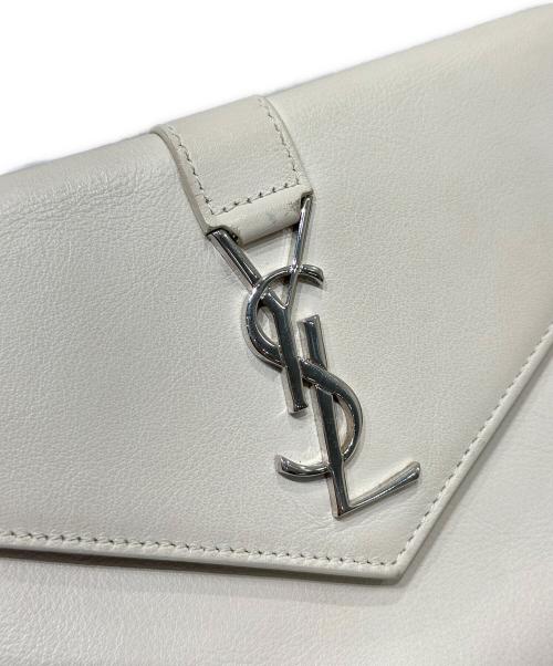 Saint Laurent Paris（サンローランパリ）Saint Laurent Paris (サンローランパリ) カサンドラ ショルダーウォレットバッグ ホワイト サイズ:-の古着・服飾アイテム