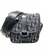 Christian Diorクリスチャン ディオール）の古着「ディオリッシモ トロッター キャンバス ショルダーバッグ/トロッター柄 ショルダーポーチ/ジョン・ガリアーノ期」｜グレー×ネイビー