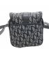 中古・古着 Christian Dior (クリスチャン ディオール) ディオリッシモ トロッター キャンバス ショルダーバッグ/トロッター柄 ショルダーポーチ/ジョン・ガリアーノ期 グレー×ネイビー サイズ:-：130000円