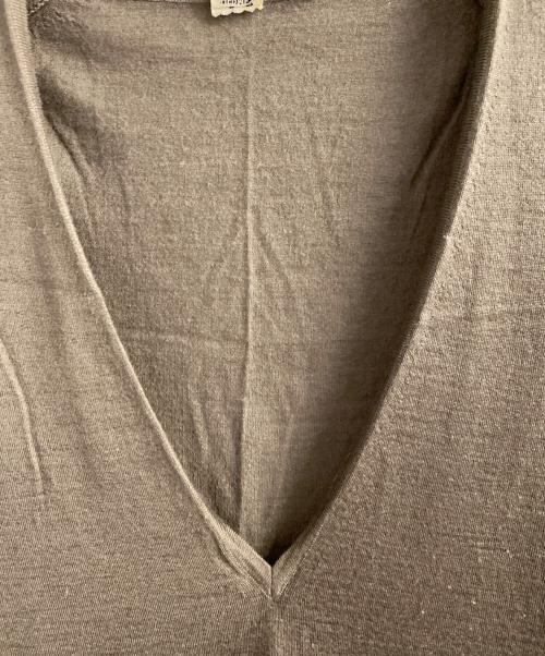 HERMES（エルメス）HERMES (エルメス) Vネックニットベスト ブラウン サイズ:42の古着・服飾アイテム